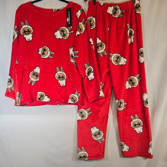 Adult Red Fleece Labubu Pajama set - Picture 2 of 3